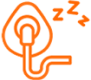 Lightbulb icon with sleeping Z's, representing sleep dentistry or sedation dental services.